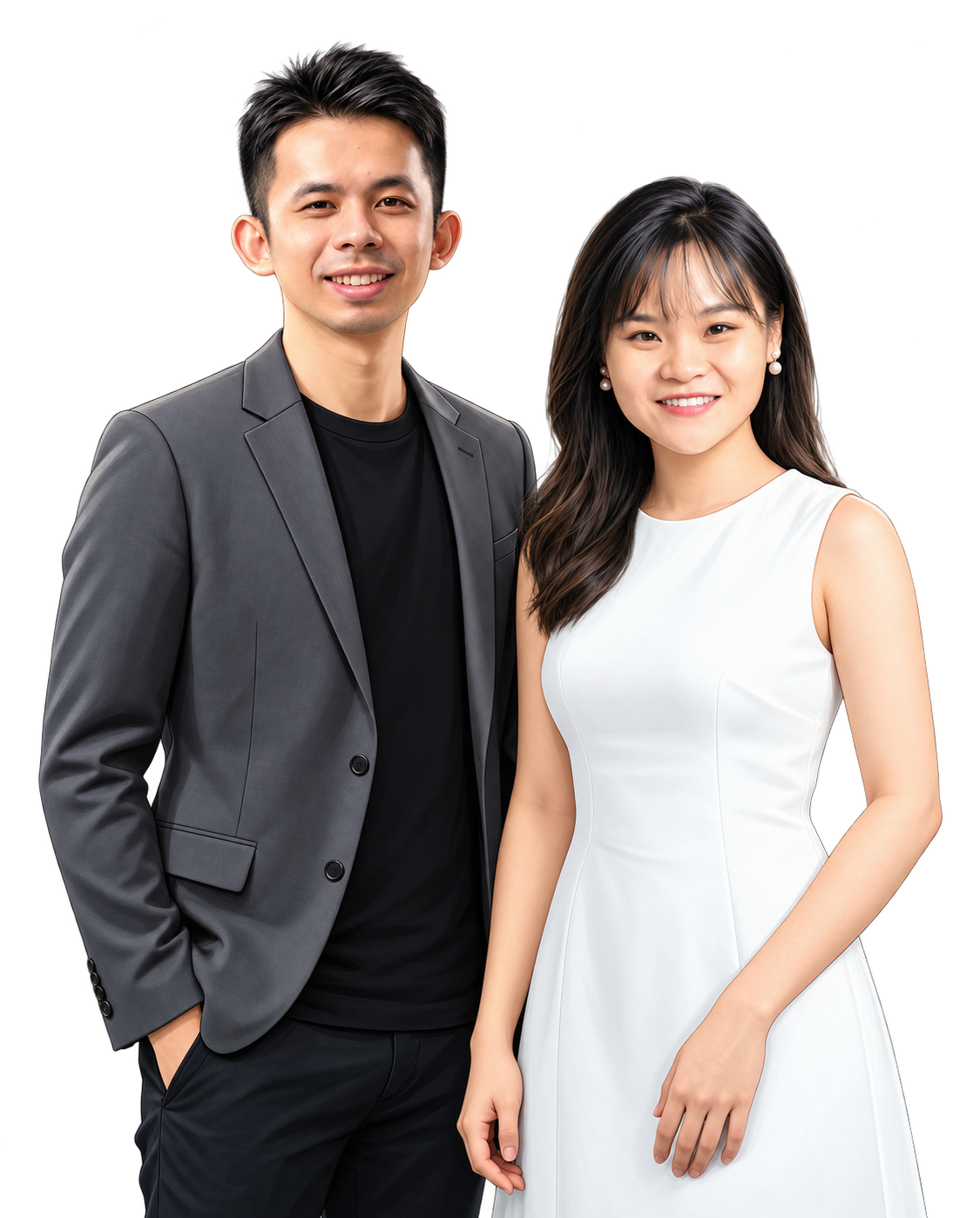 Illustration of property advisors Albert Chong and Yin Yin